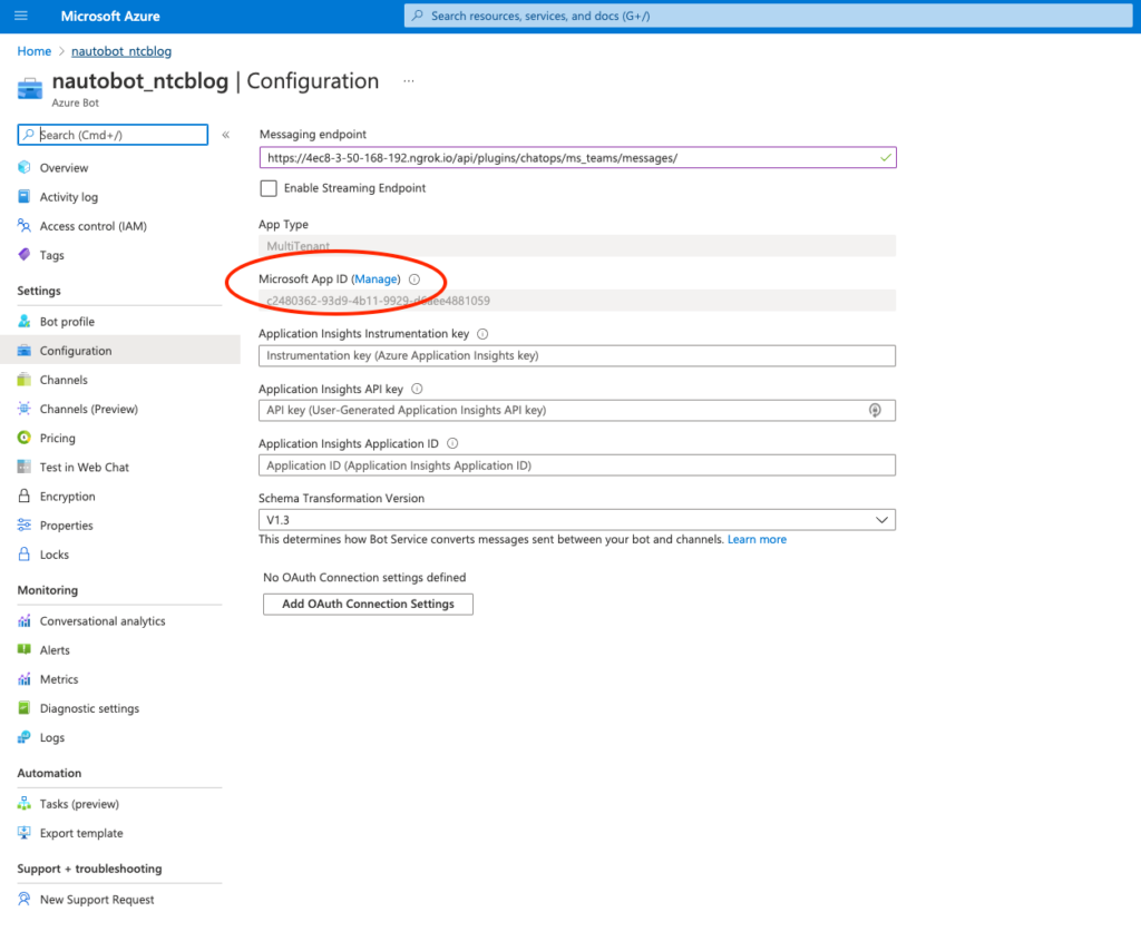Azure - Configure Bot