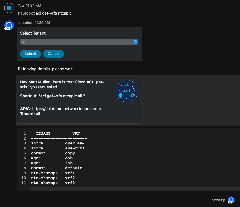 Get VRFs All