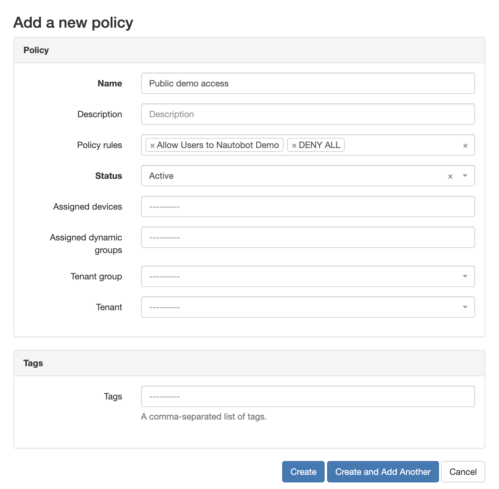 Policy Creation