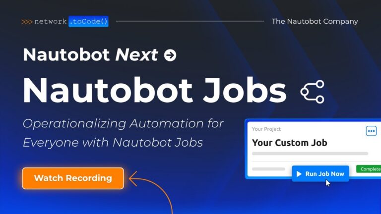 Nautobot Jobs – Streamlining Repetitive Network Tasks